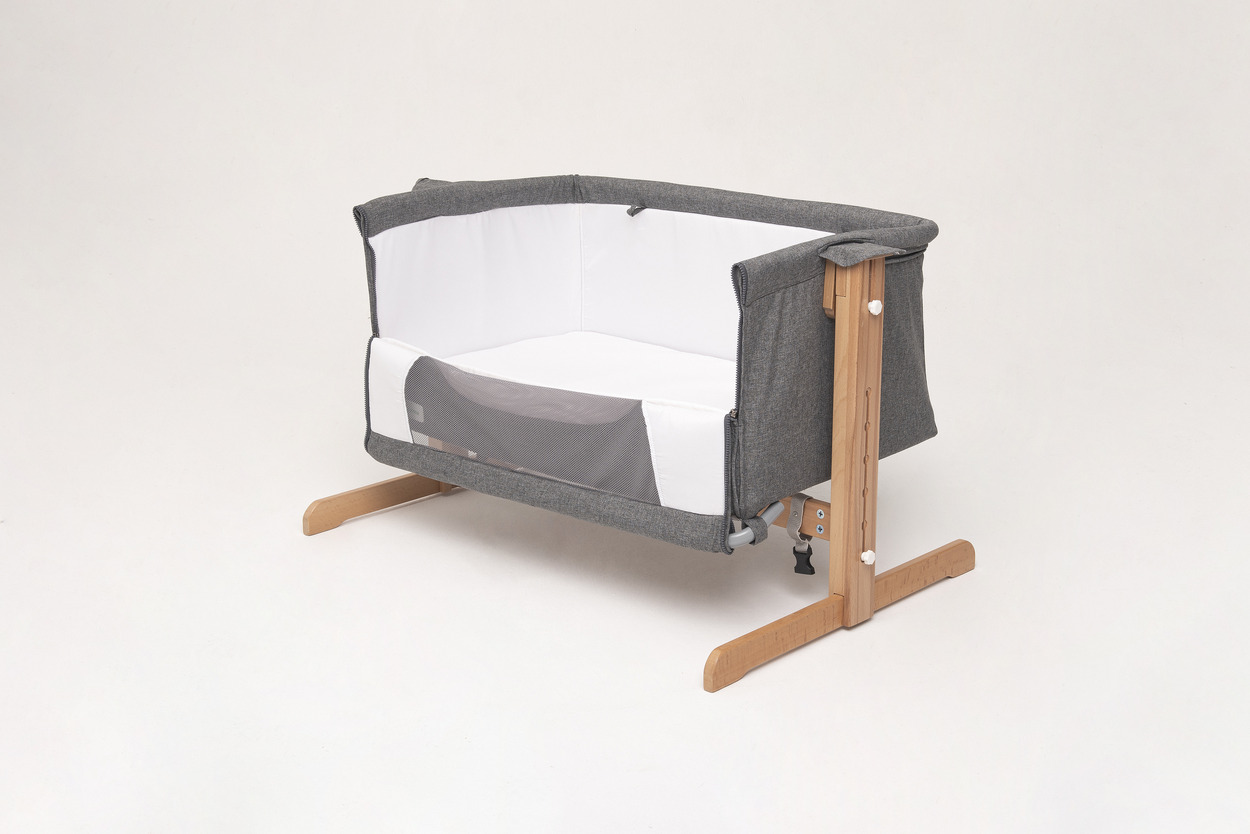 NTR301Natural Wood Bed Side Crib 100×57 Kukka