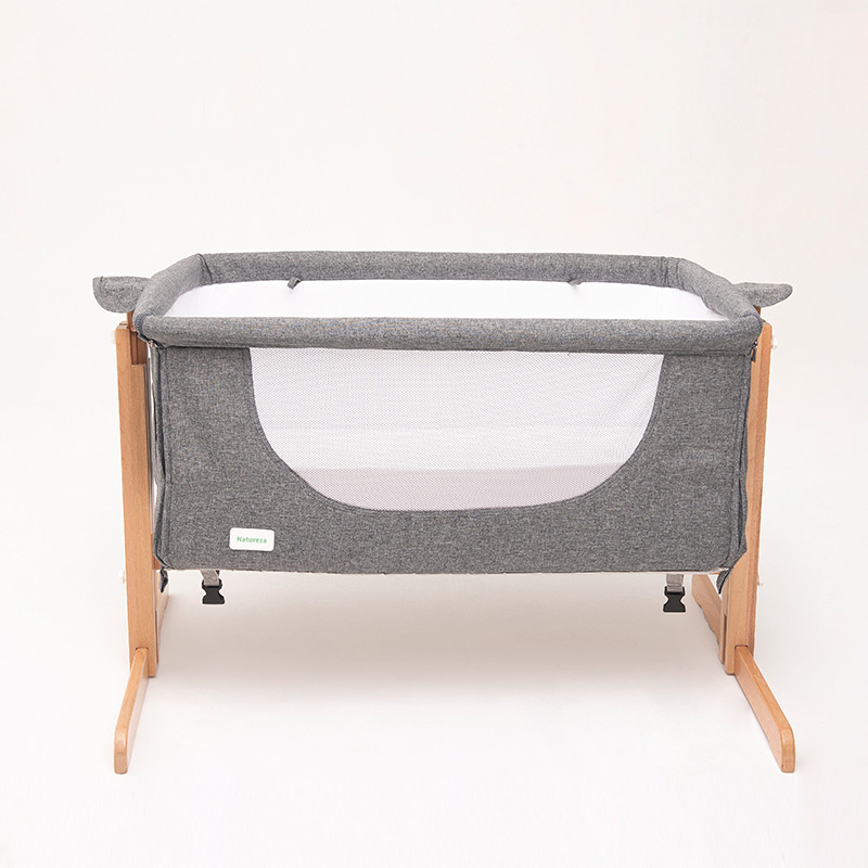 NTR301Natural Wood Bed Side Crib 100×57 Kukka